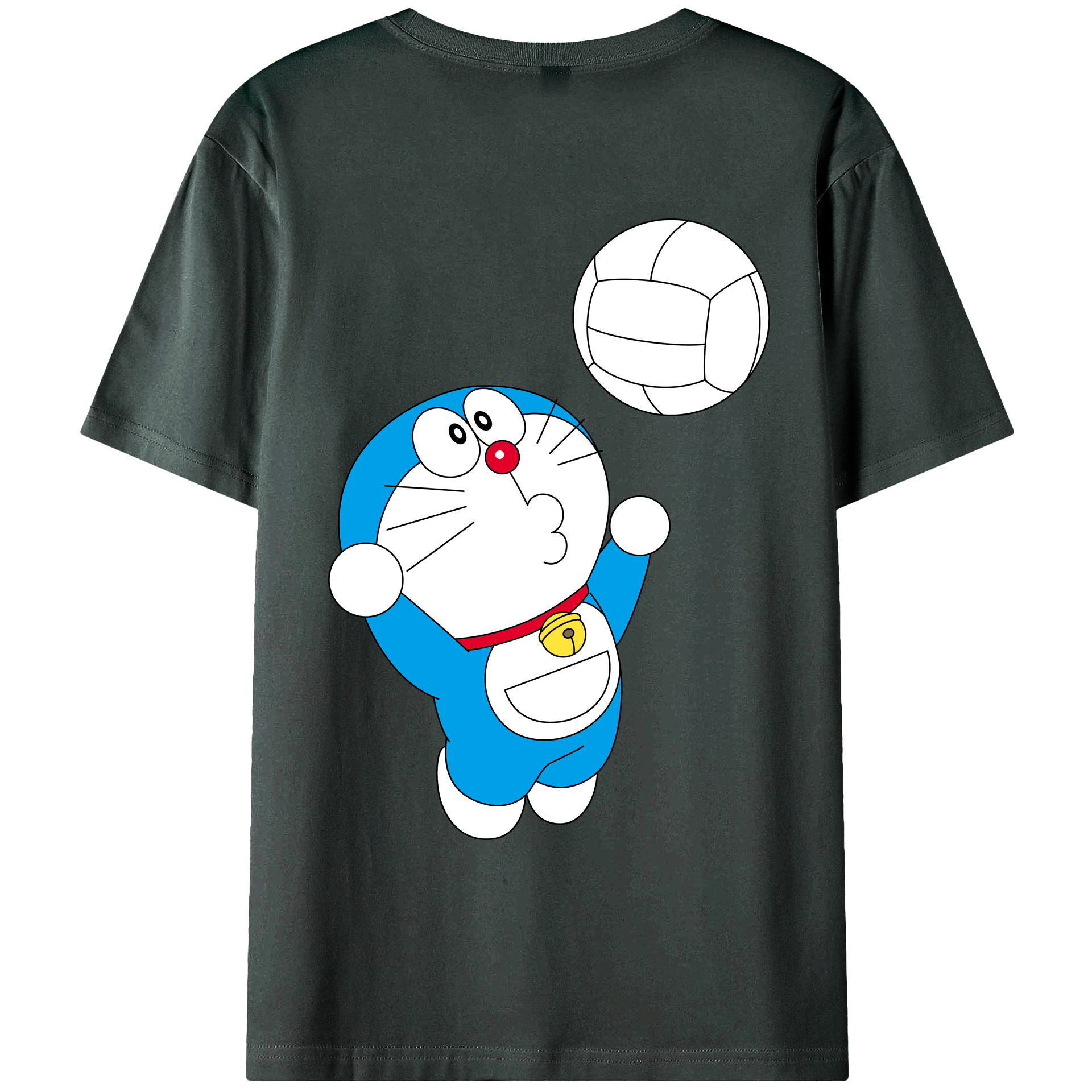 （画像用） ドラえもん Doraemon 綿100％ メンズ半袖Tシャツ（バックプリント） 通気性